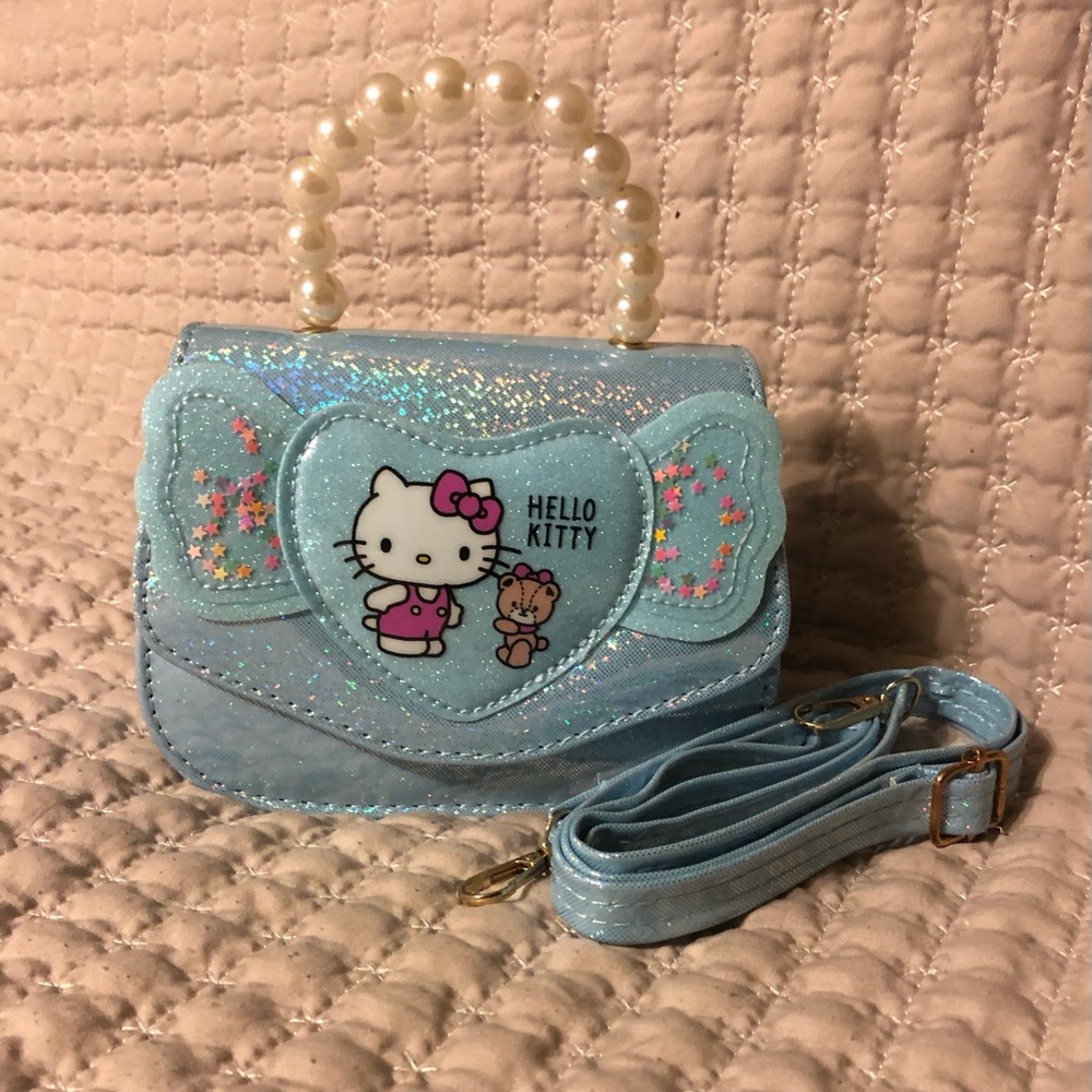 Hello Kitty Blue Glitter Handbag